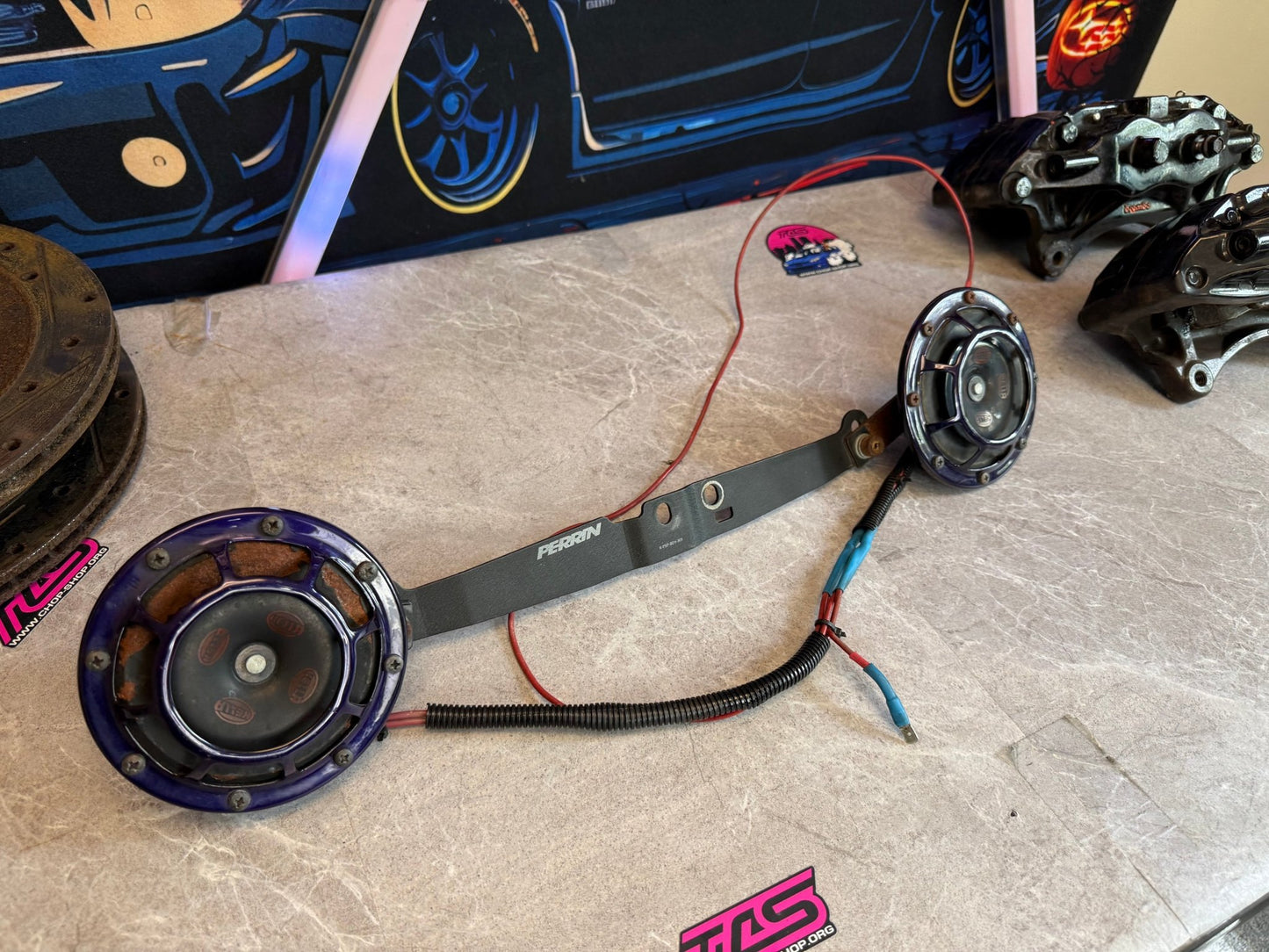 HELLA horns supertones sharptones rally Subaru STi wrx 2008-2014 Perrin super tones