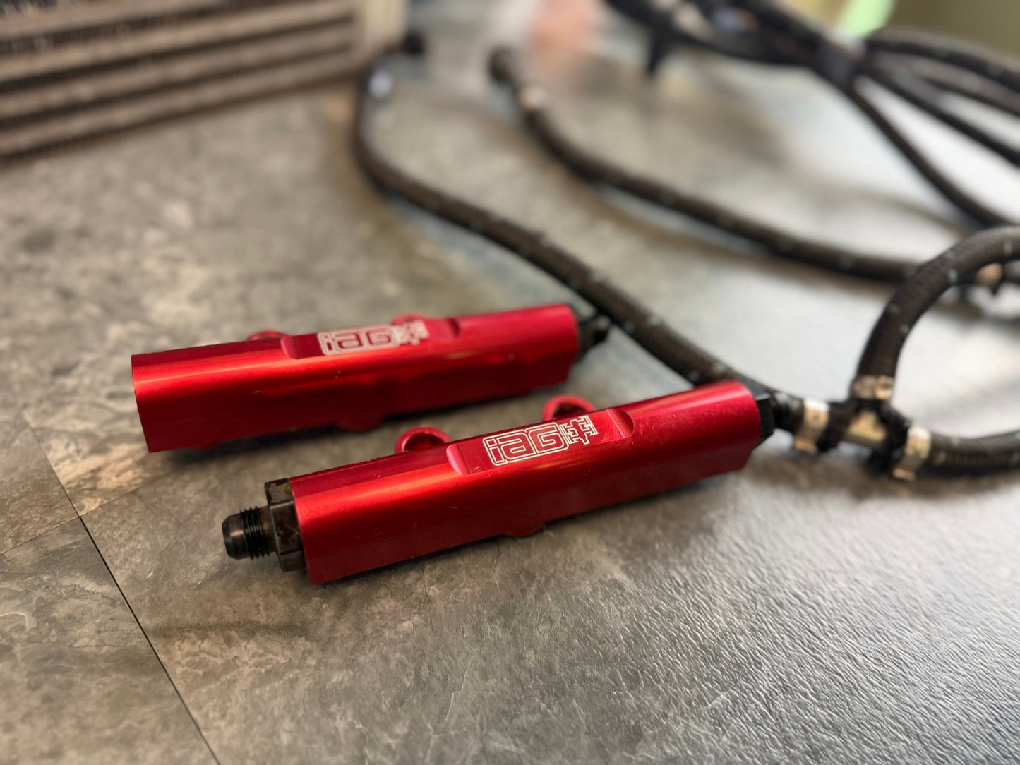 Under hood fuel kit w/ braided ss lines , quick connects, oem fpr w/ adapter and IAG v2 billet rails