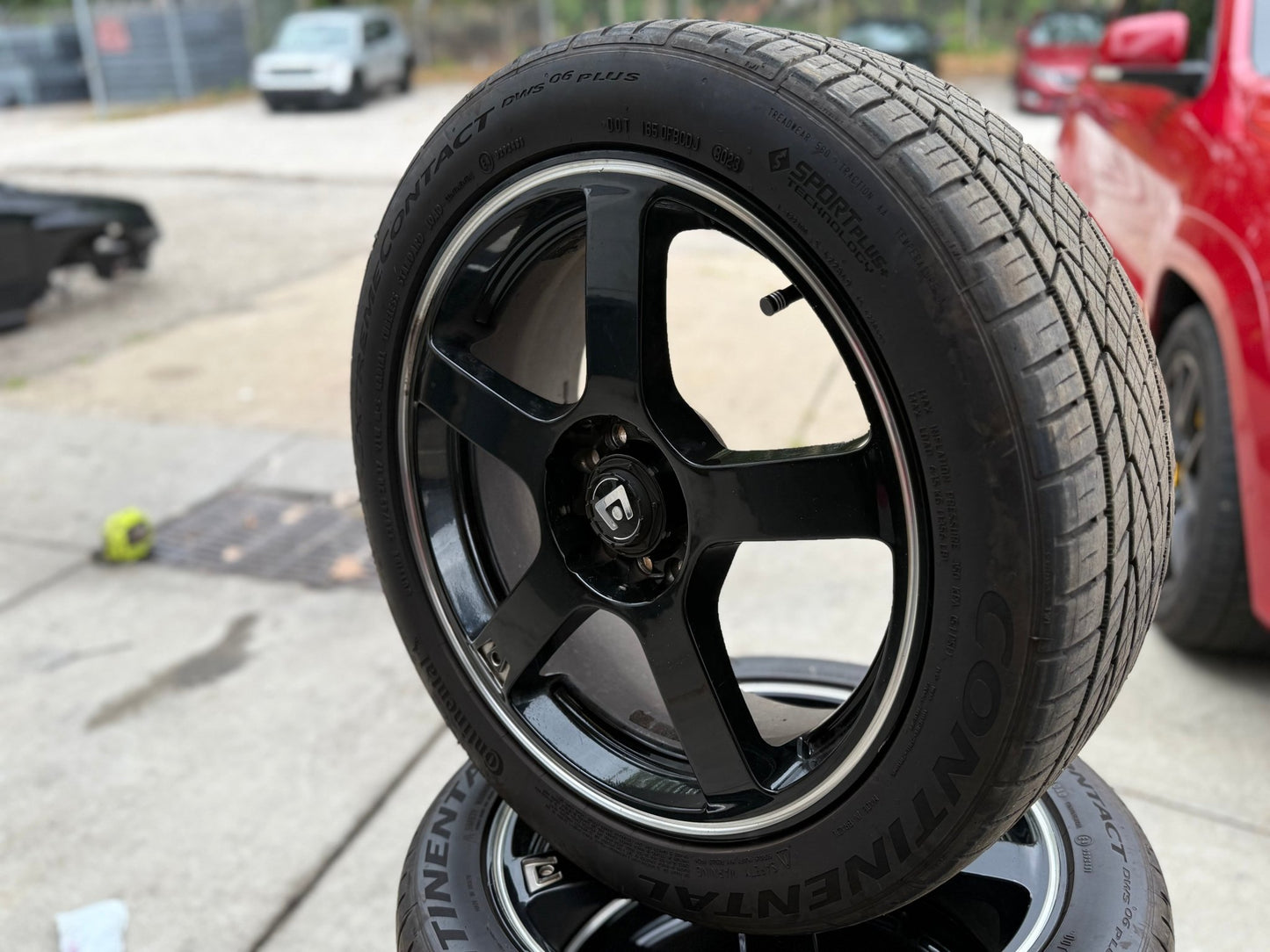 Motegi Mr 116 wheels rims 2002-2014 Subaru wrx 5x100 w/ continental 225/45zr17 tires
