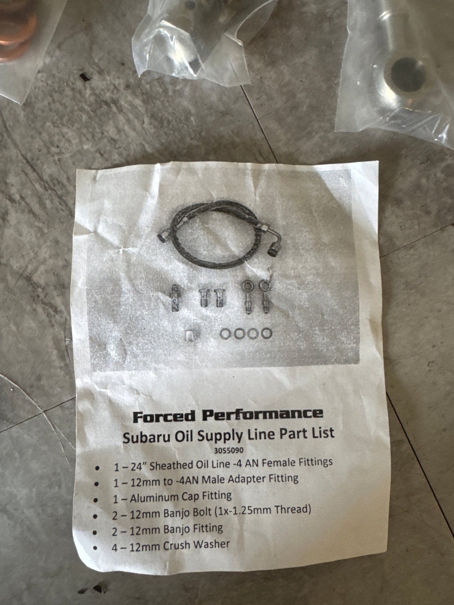 Forced Performance FP Subaru EJ Turbo Oil Supply Line (3055090) FOR FP TURBOS