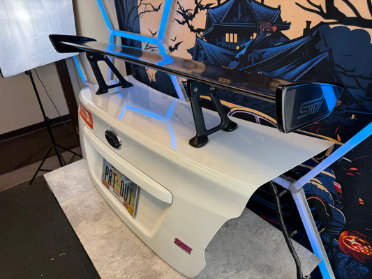 SUBARU STi & WRX 15-21 CWP white trunk w/ JDM BRZ STi oem carbon fiber wing