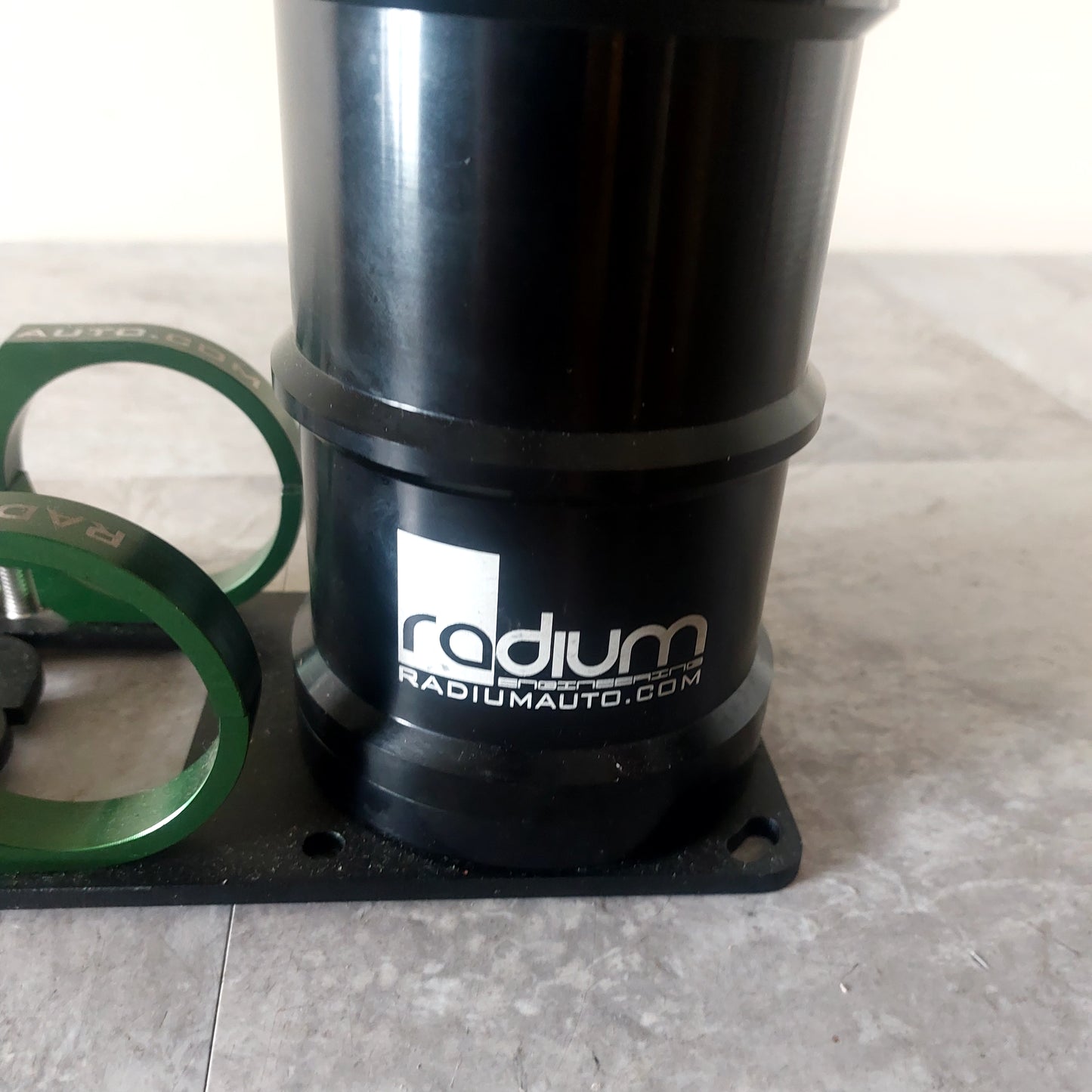 Radium 2 Liter Surge Tank w/ Twin Billet Holders for Pumps