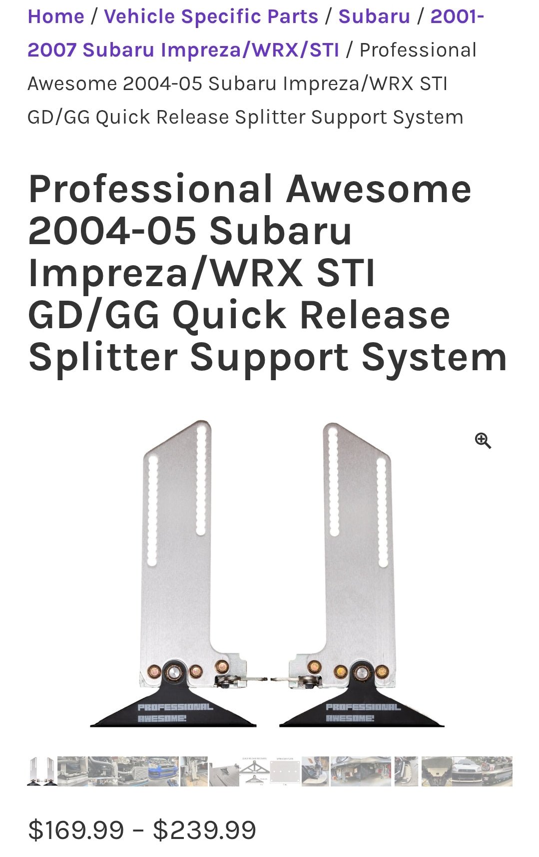 Professional Awesome 2004-2005 Subaru Impreza WRX STi Quick Release Splitter Support System