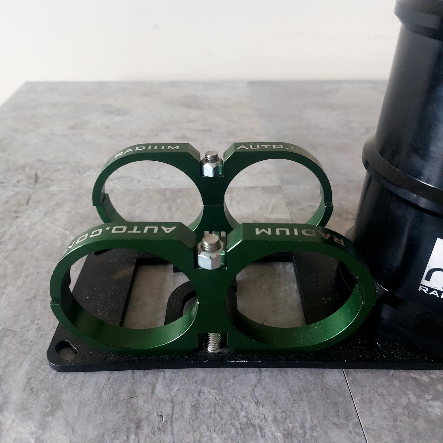 Radium 2 Liter Surge Tank w/ Twin Billet Holders for Pumps