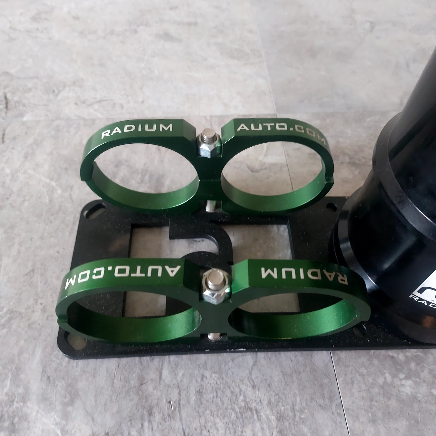 Radium 2 Liter Surge Tank w/ Twin Billet Holders for Pumps