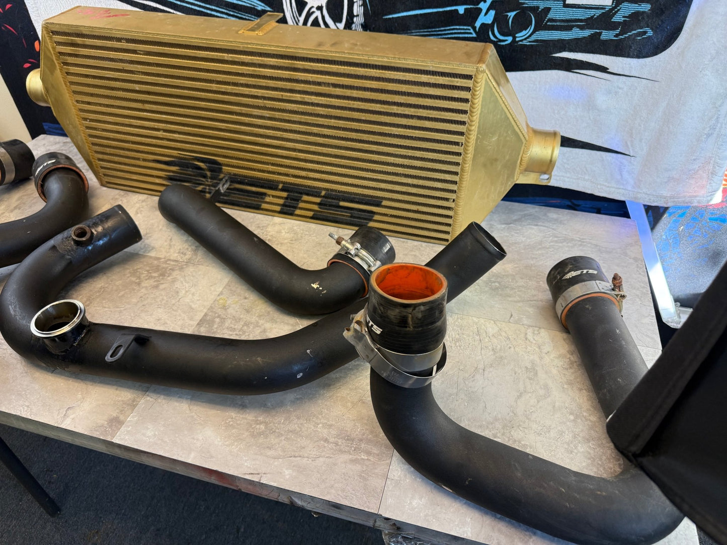 ETS extreme turbo systems FMIC kit front mount intercooler kit 08-14 Subaru STi rotated kit