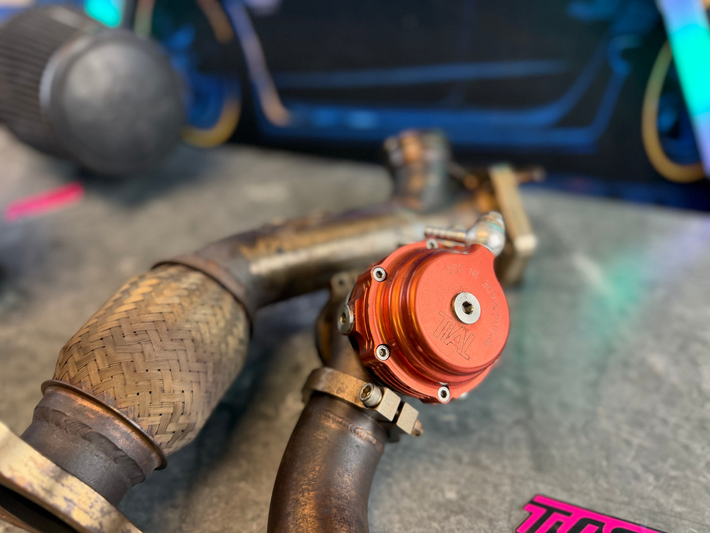 Grimmspeed ewg kit 3 bolt external wastegate kit w/ tial 38 mm mvs Subaru wrx and STi
