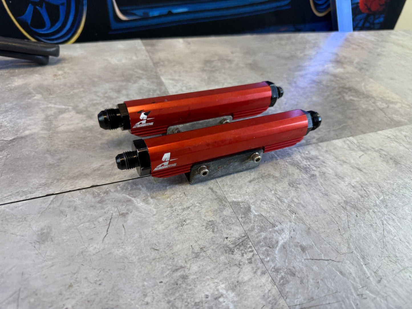 AREOMOTIVE top feed red billet fuel rails SUBARU wrx & STi w/ fittings