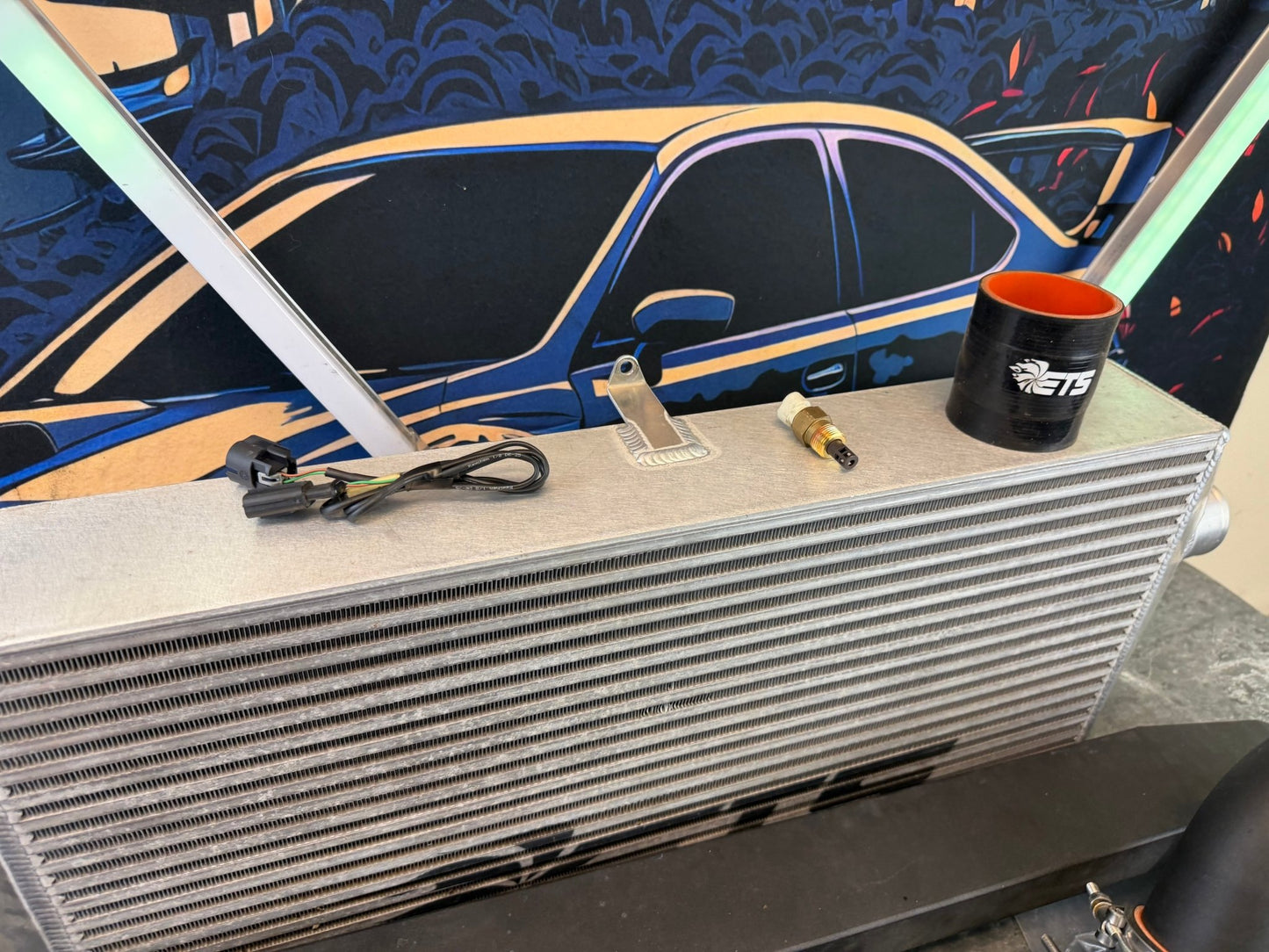 ETS fmic kit front mount intercooler kit 15-21 Subaru STi VA ( rotated ) I wire speed density & tial BOV