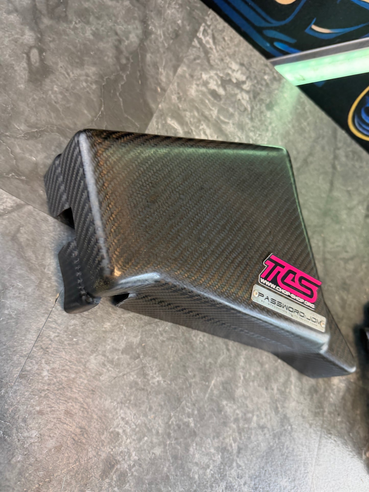 PASSWORD JDM dry carbon fiber fuse box cover and power steering / ABS shield 2015 - 2021 Subaru Va STi
