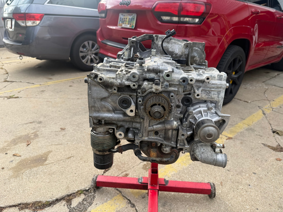 IAG STAGE 3 TUFF short block USED closed deck ej257 99.75 MM forged , I beam rods , arp rod bolts , nitrate crank , 1/2” drilled , ARP 1/2” studs included