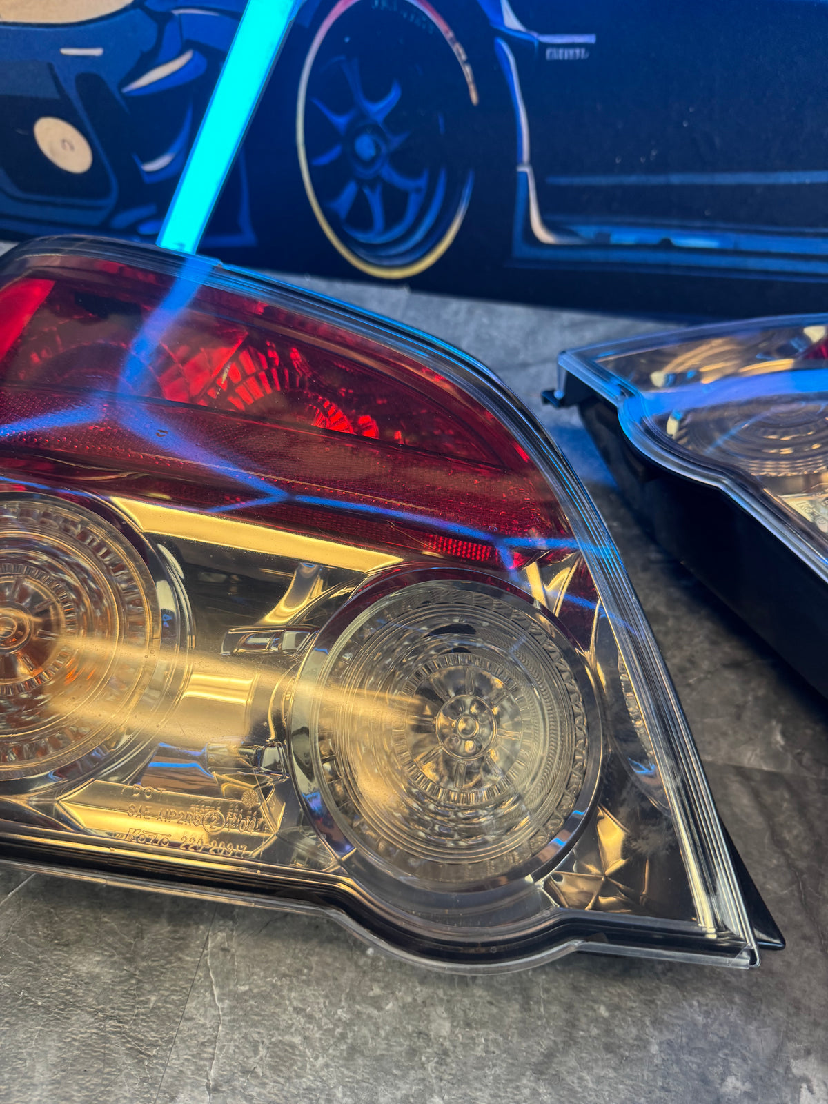 2006-2007 Subaru WRX STi Sedan OEM Rear Tail Lights Tinted Pair Set Chrome