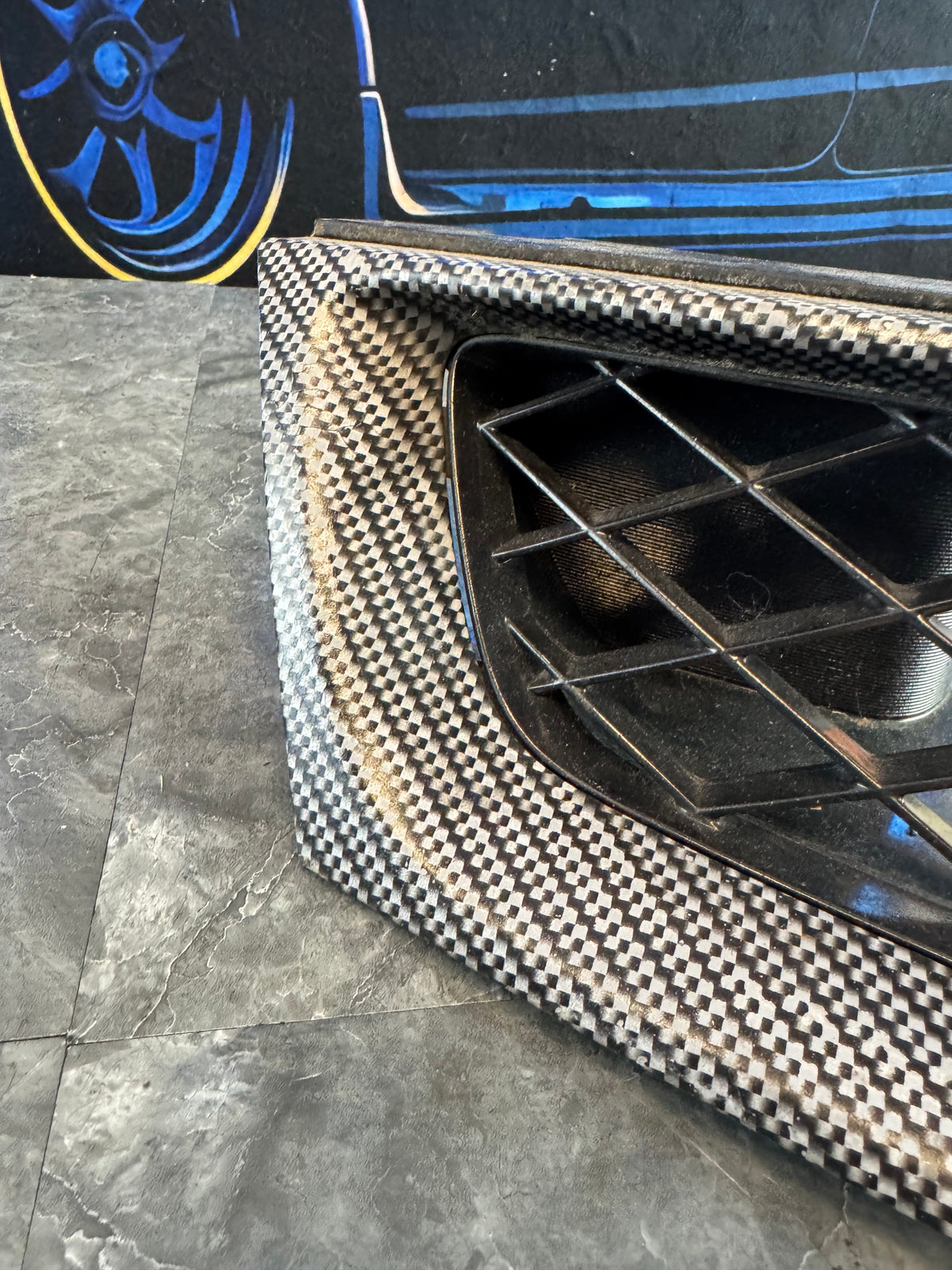 2006-2007 Subaru WRX STi OEM Front Bumper Grill Inserts LH And RH Hydrodipped