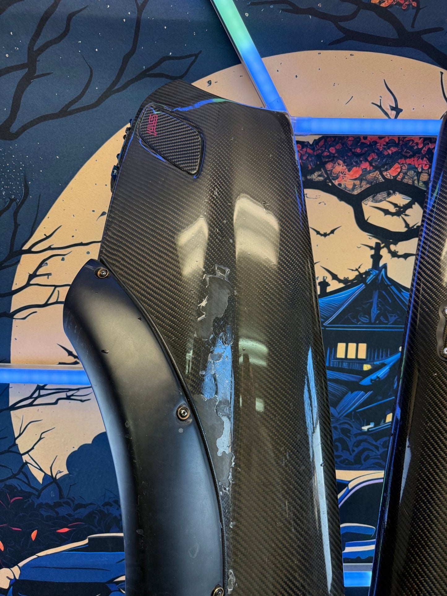 2002-2003 Subaru WRX Carbon Fiber Front Fenders Bugeye Karlton Flares & Jdm Carbon Light Deletes