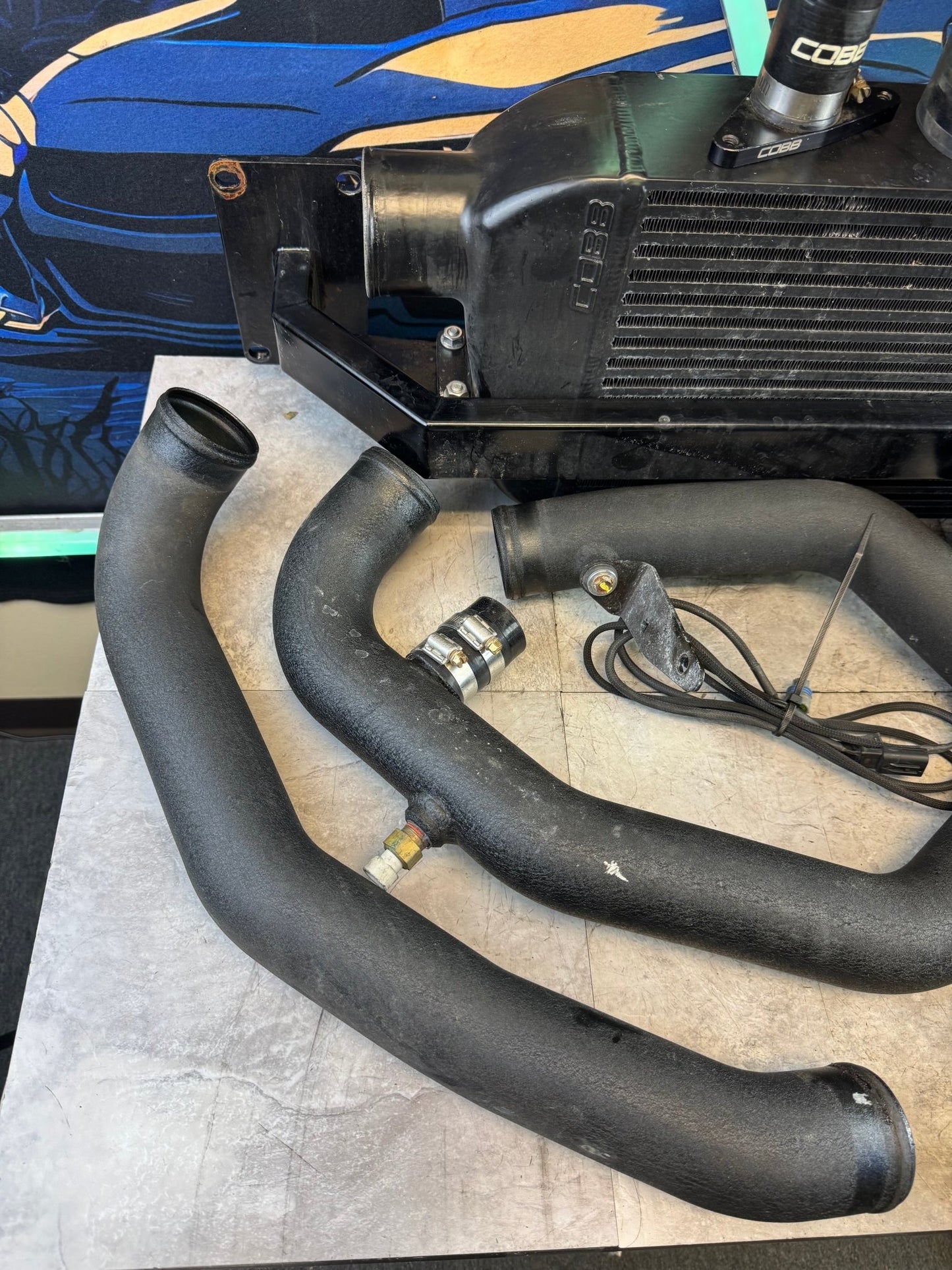 Cobb 4" Speed Density Front Mount Intercooler Kit With Coolant Overflow For 15-21 STi