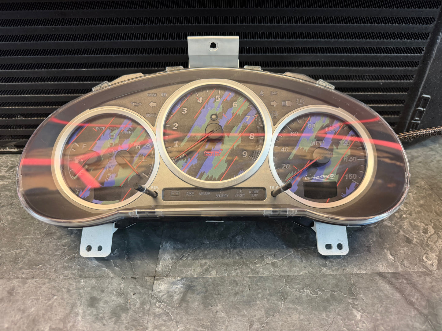 Subaru STi gauge cluster oem 2004 w/ HKS oil slick over lay DCCD 6 speed swap 84k miles