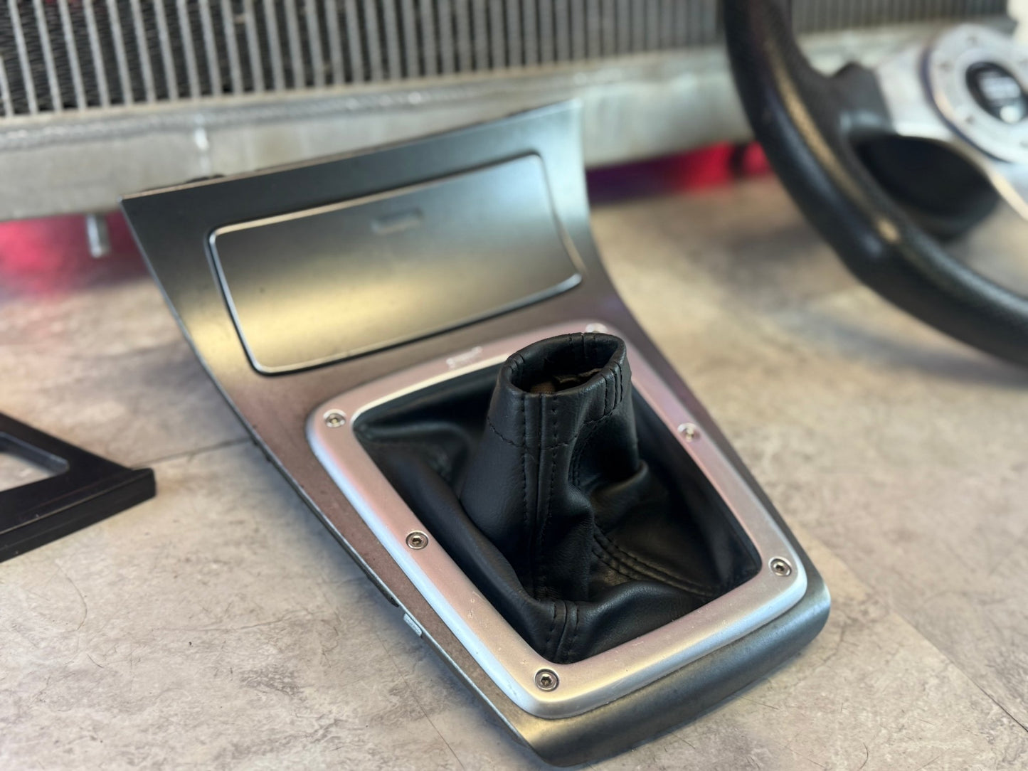 2007 Subaru STi oem six speed shifter trim assembly 05–07 STi w/ trim ring and six port