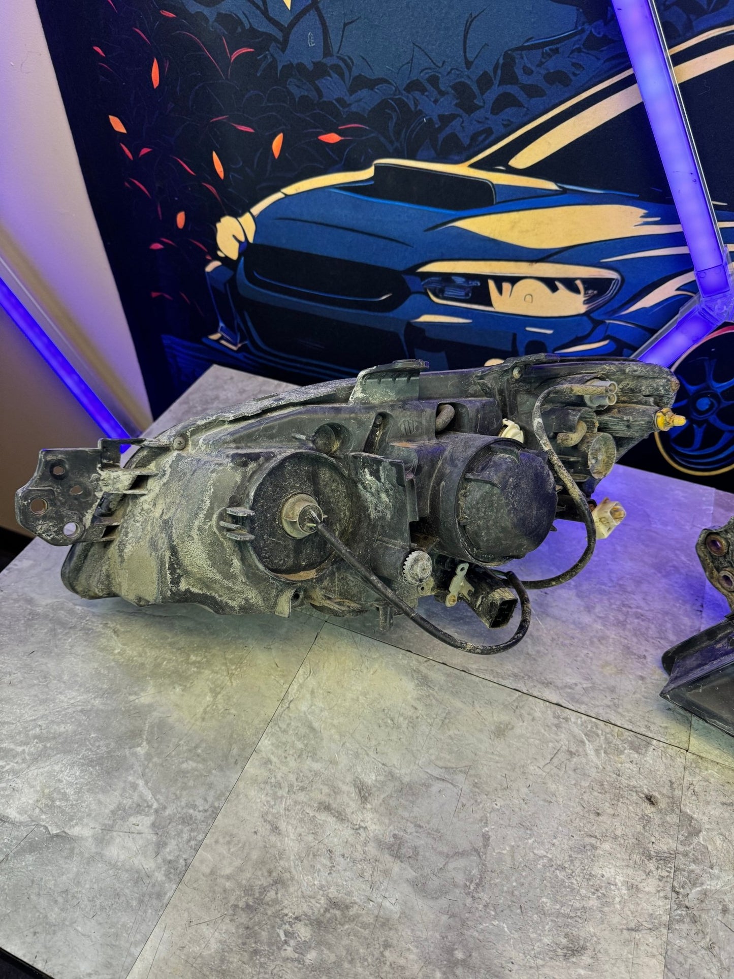 2006-2007 Subaru Impreza WRX STi Aftermarket LED Bar Headlight Pair Assembly B2