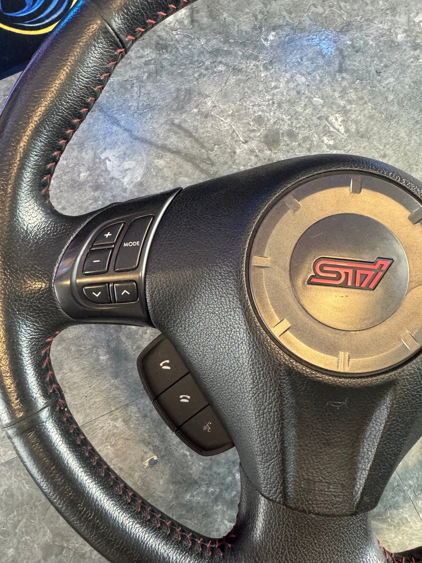 2008-2014 Subaru WRX STi OEM Steering Wheel And Airbag Assembly Rare Black Accenting