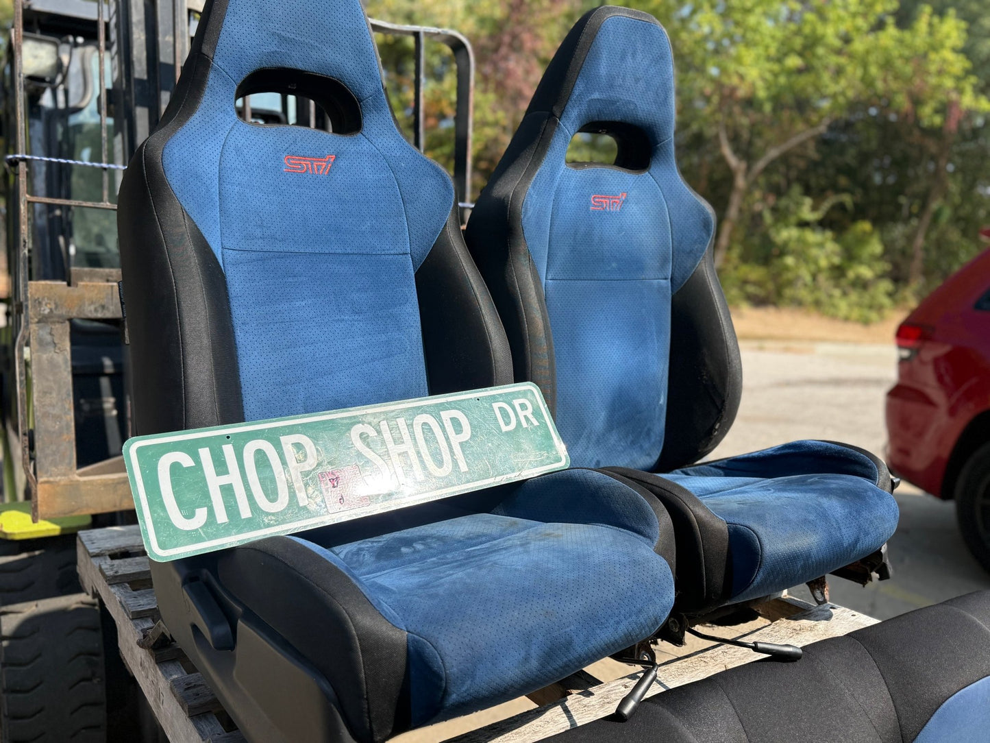 2004 Subaru STi oem alcantara blue front and rear seats 2002-2007 wrx & Impreza