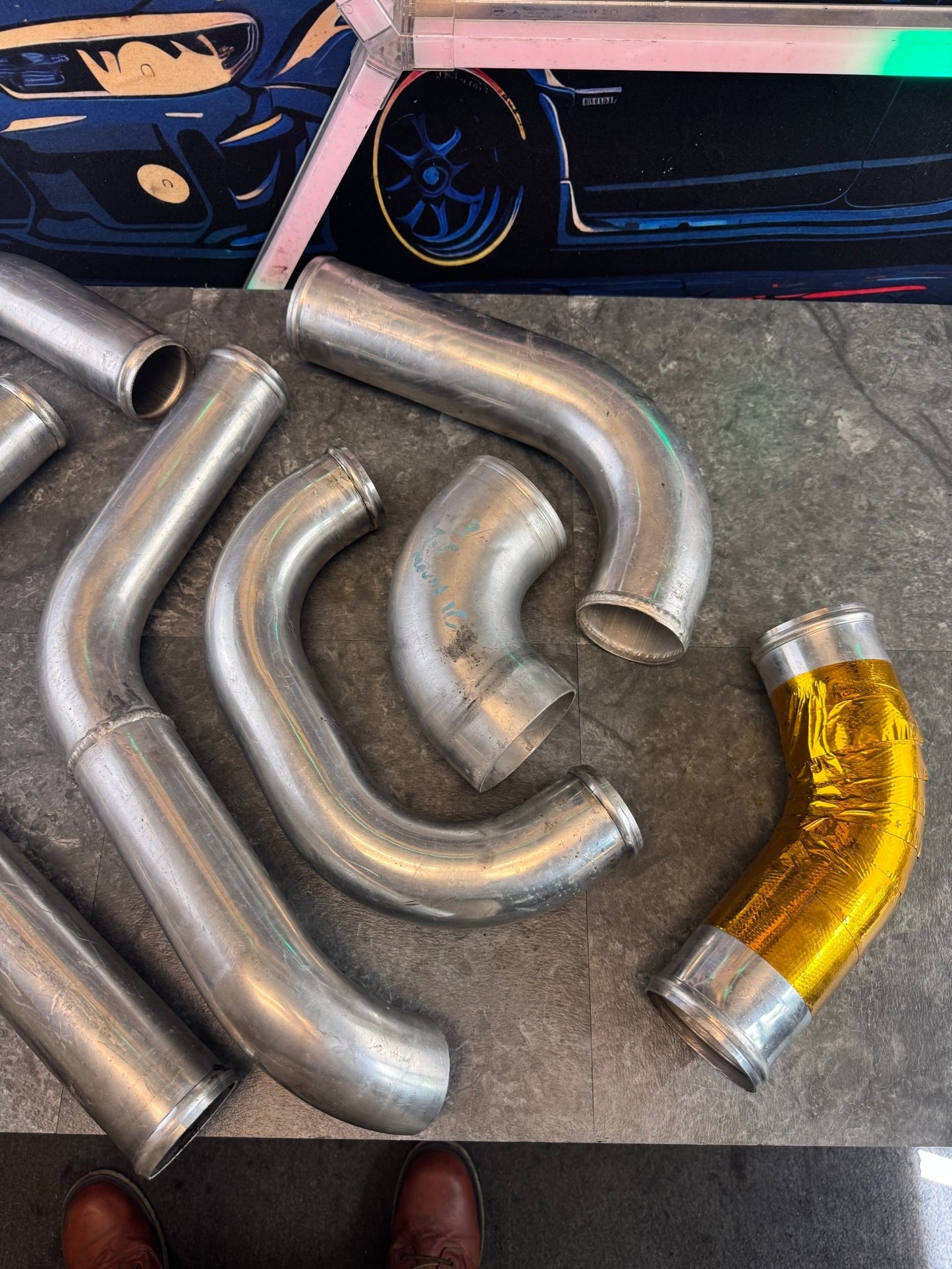 Automotive Intercooler Air Piping Kit Miscellaneous Pipes Varying Sizes 2.5-3.5 Inches