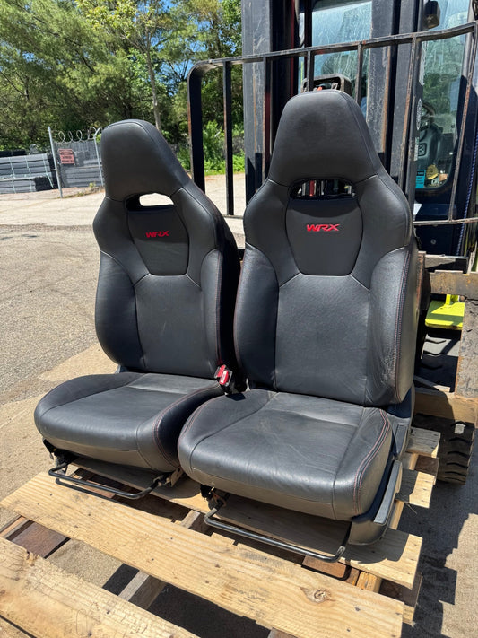 2008-2014 Subaru WRX OEM Seat Set Passenger Driver Front Leather Heated Seats Pair