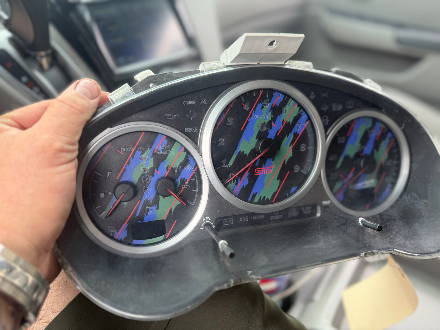 Subaru STi gauge cluster oem 2004 w/ HKS oil slick over lay DCCD 6 speed swap 84k miles