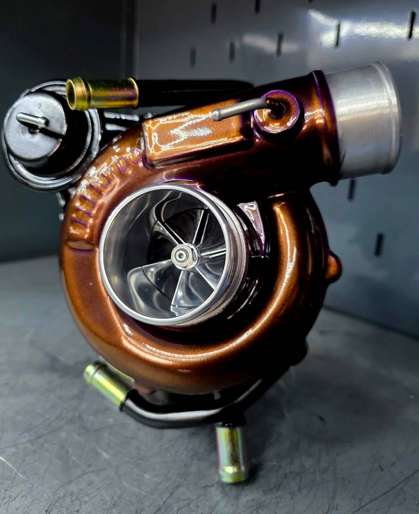 CUSTOM HCFI ball bearing converted VF 48 Subaru STi & wrx w/ billet compressor wheel & BEAUTIFUL powder coat