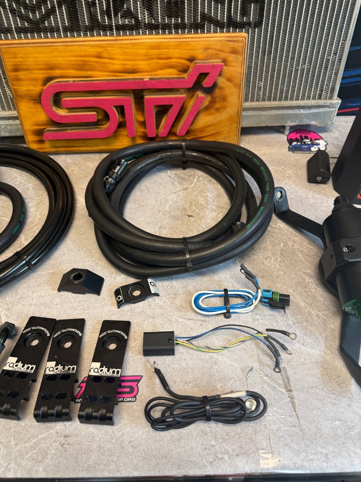 RADIUM ENGINEERING twin walbro fuel pumps & kit 08-14 Subaru STi & wrx 450 LPH TI automotive I - WIRE