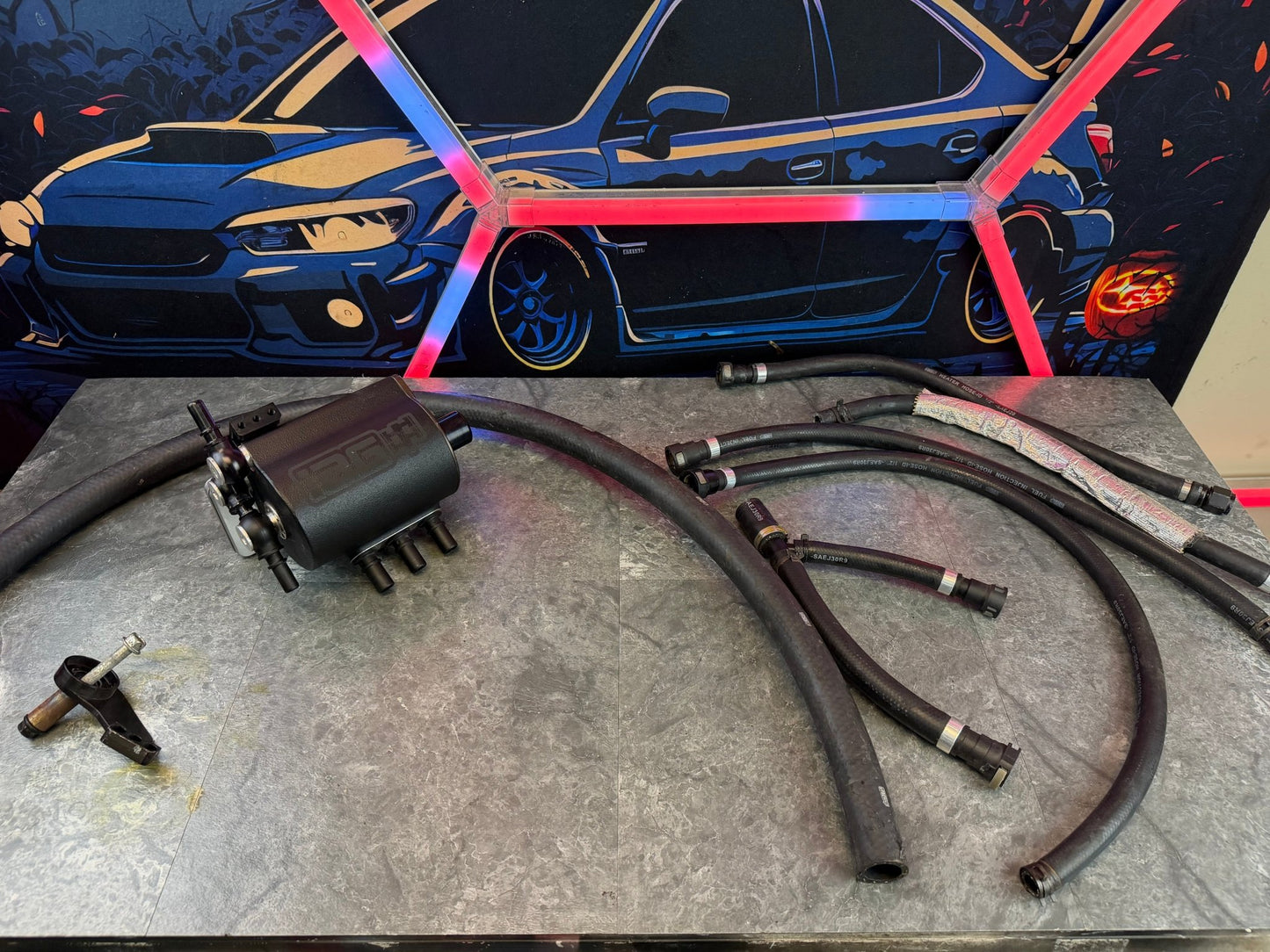 IAG AOS air oil separator SUBARU STI V3 “ comp “ competition 2008 - 2021 EJ257 ( FMIC & ROTATED )