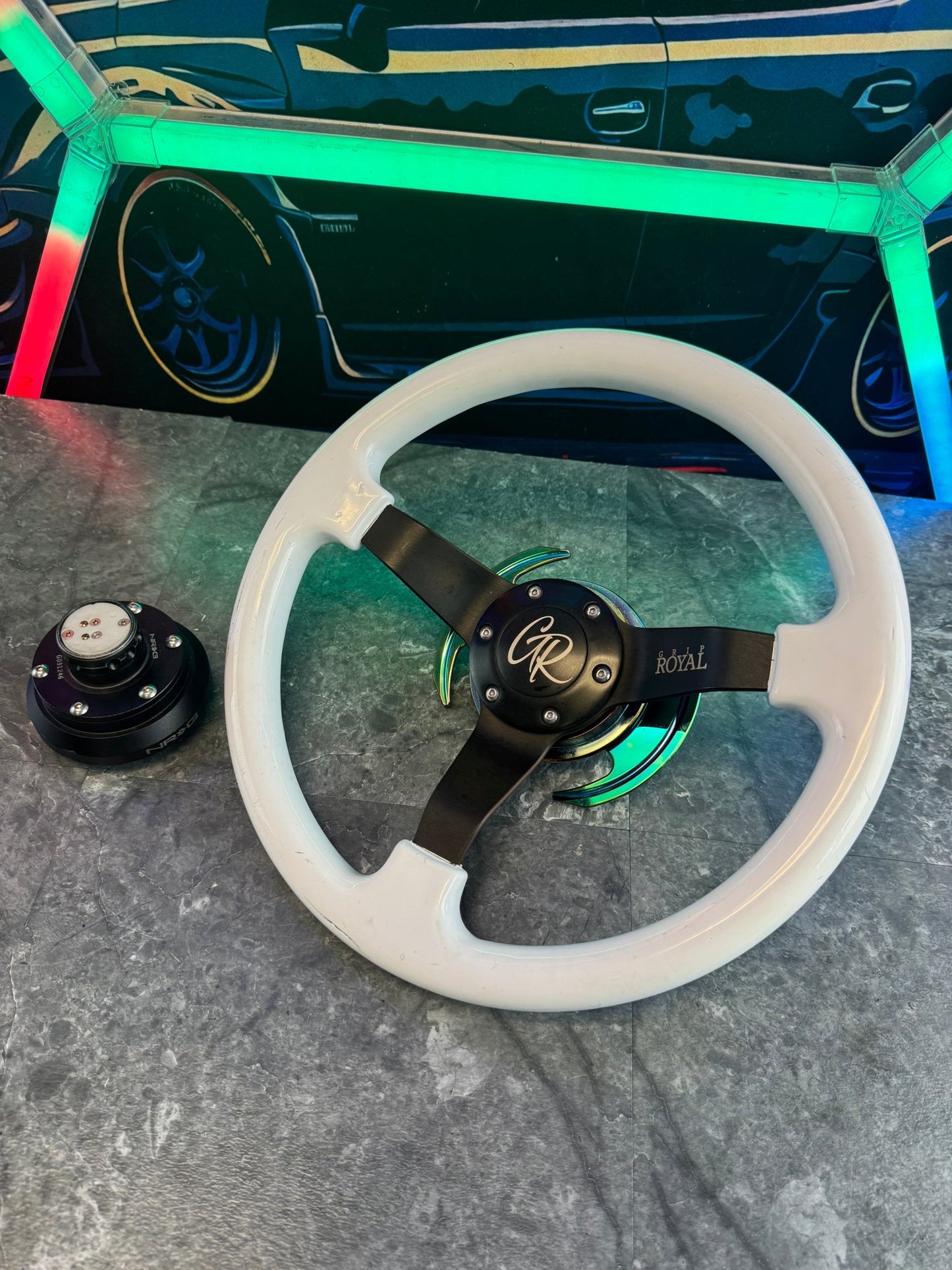 Grip Royal Steering Wheel Kit With NRG 3.0 Quick Release Hub Kit