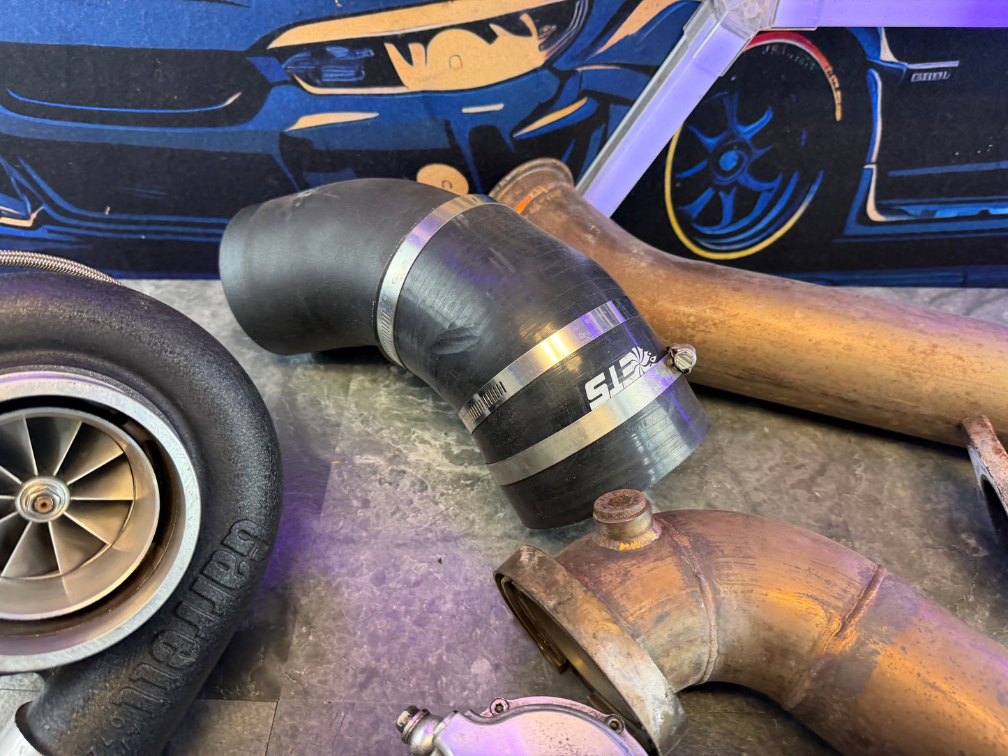 ETS rotated turbo kit 2015 - 2021 Subaru STi 1000 horsepower w/ Garrett 1050 GTX 3584 RS turbo