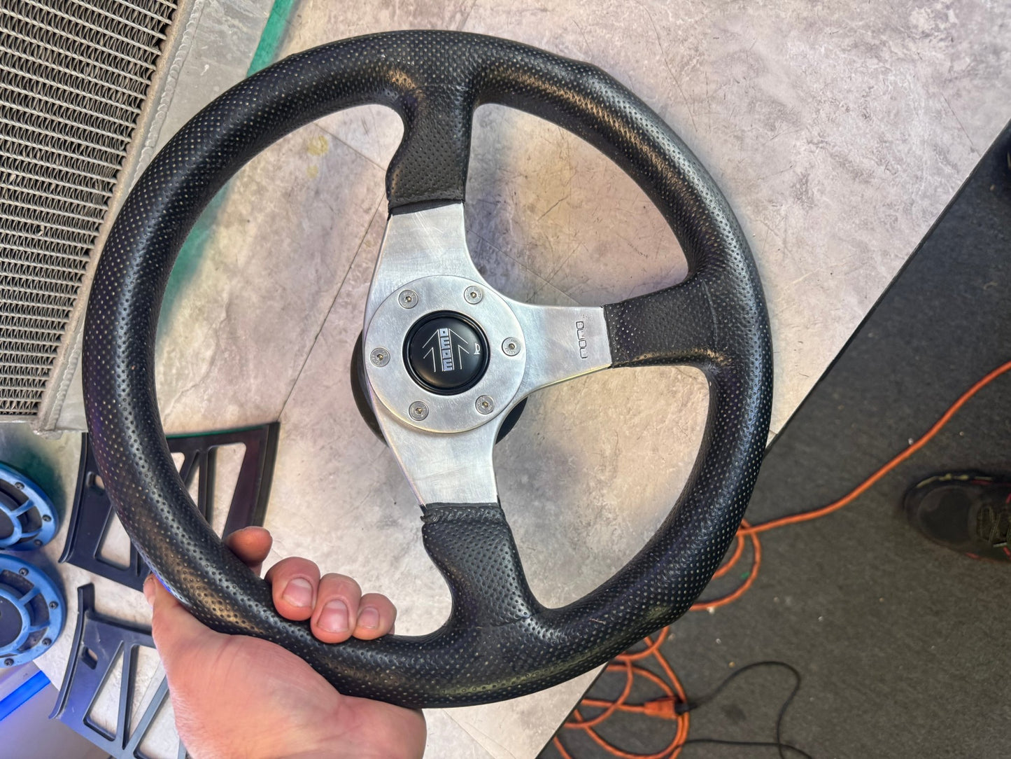 MOMO Italian Italy leather aftermarket steering wheel Subaru wrx & STi w: hub adapter 350 MM