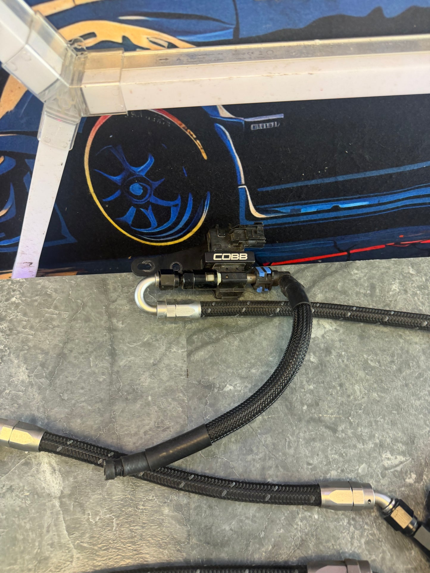 Under hood fuel kit Subaru STi & wrx w/ radium rails , filter , FPD , areomotive FPR and Cobb pre greenspeed flex fuel kit