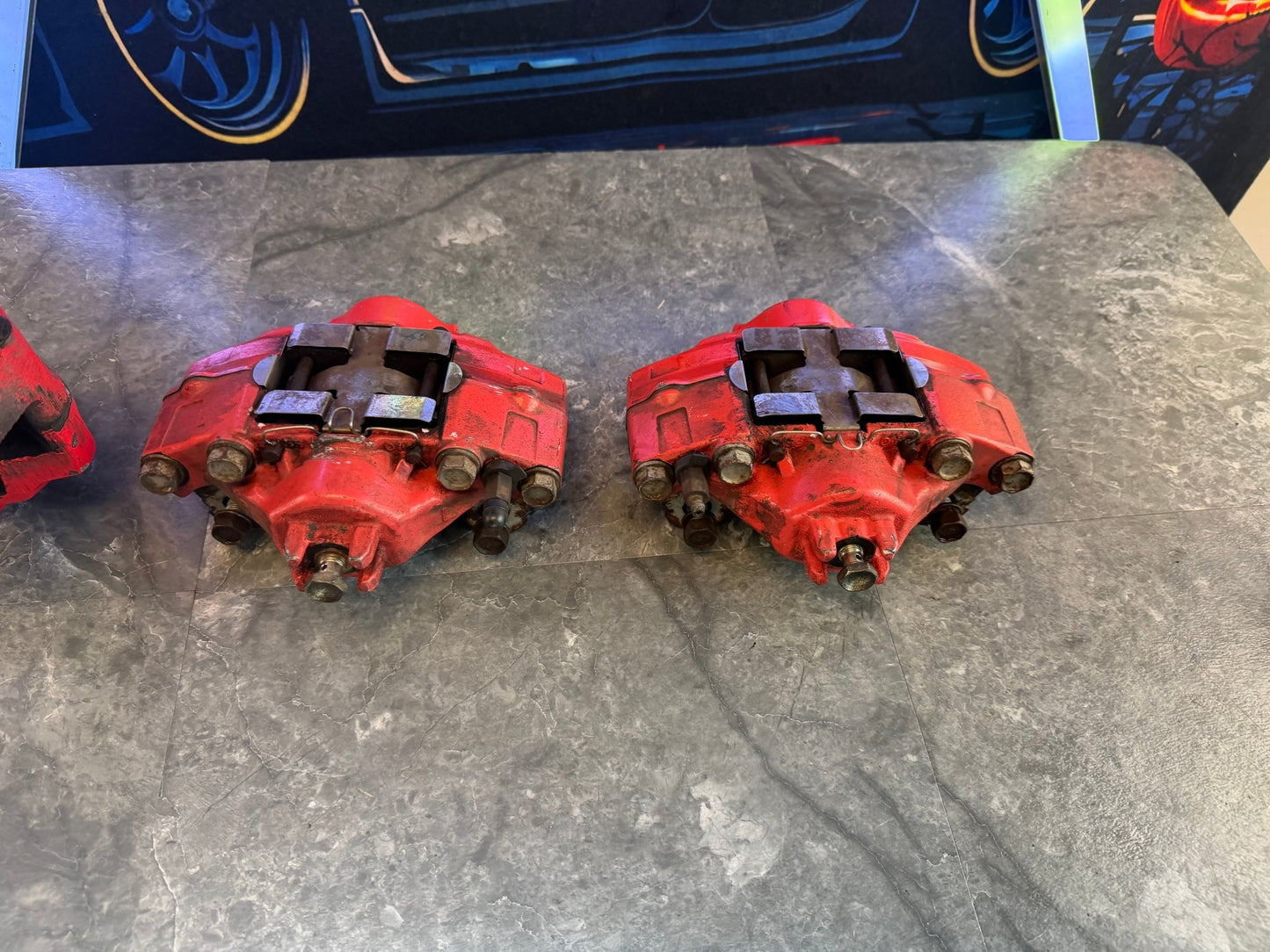 OEM Fuji 4/2 pot Subaru wrx “ baby brembos “ brake calipers jdm 2006 2007 Hawkeye