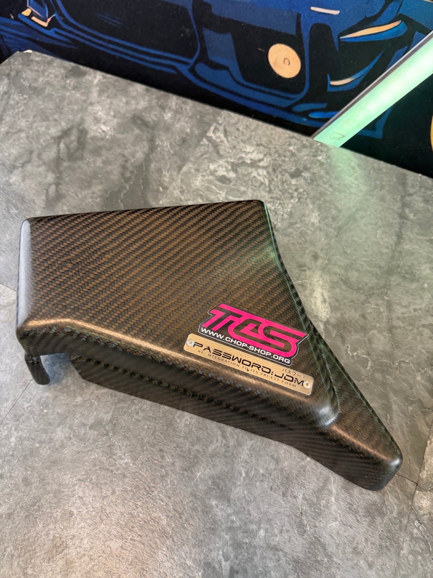 PASSWORD JDM dry carbon fiber fuse box cover and power steering / ABS shield 2015 - 2021 Subaru Va STi