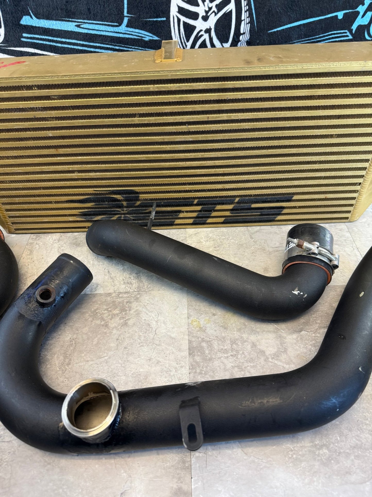 ETS extreme turbo systems FMIC kit front mount intercooler kit 08-14 Subaru STi rotated kit