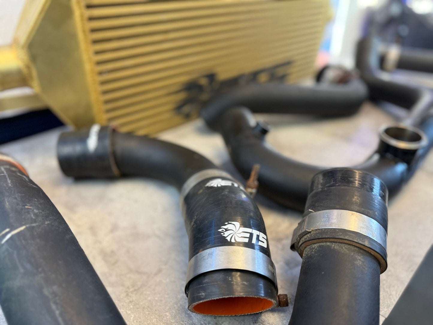 ETS extreme turbo systems FMIC kit front mount intercooler kit 08-14 Subaru STi rotated kit