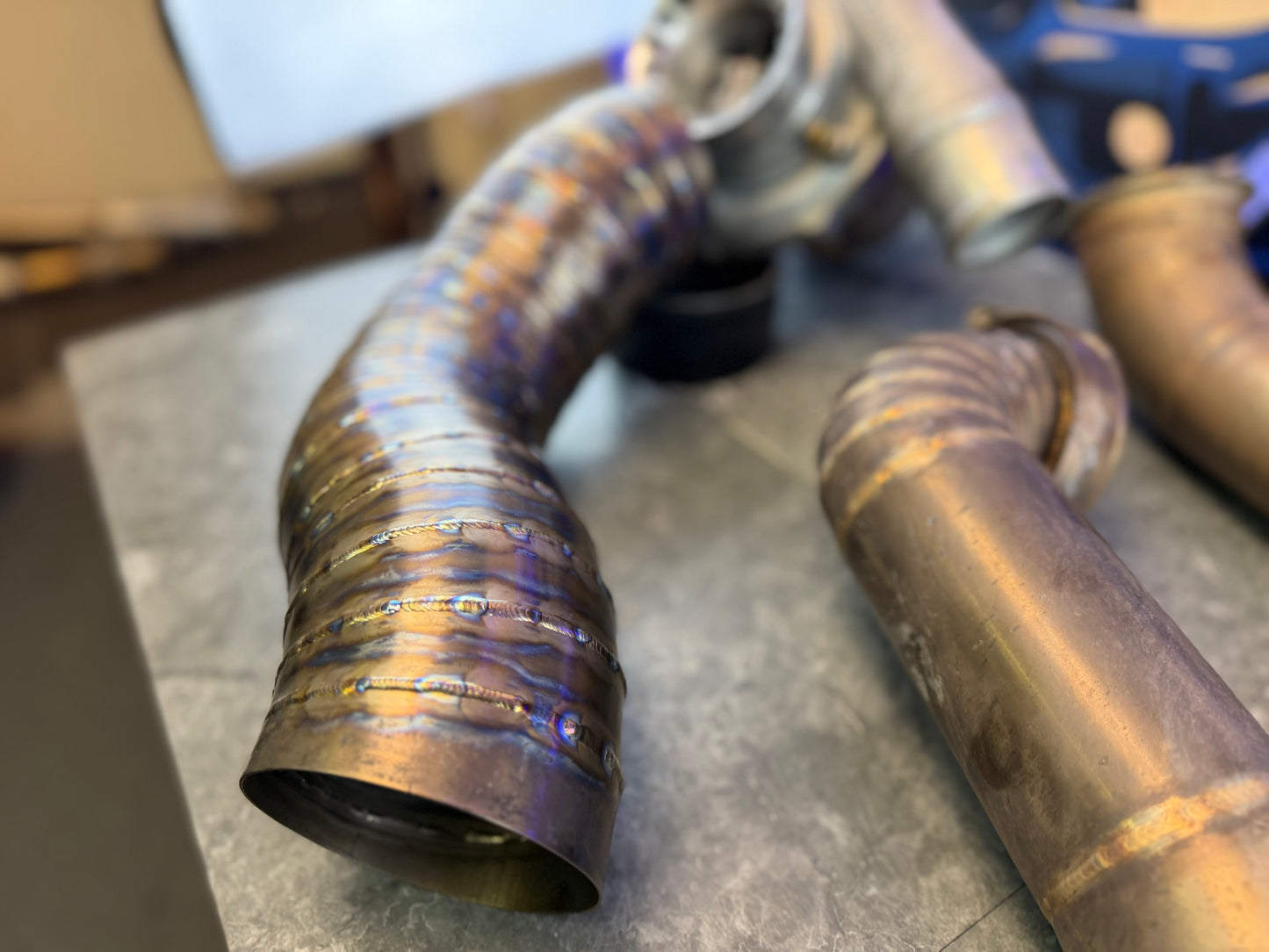 CUSTOM rotated turbo kit ( like ETS ) 08-21 STi 08-14 WRX w: PTE 6466 gen 900 HP & custom pie cut TITANIUM intake SUBARU