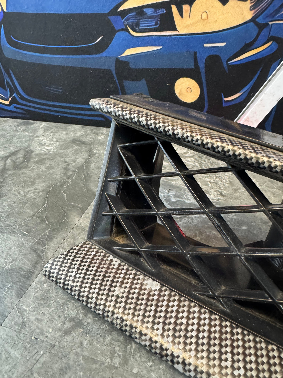 2006-2007 Subaru WRX STi OEM Front Bumper Grill Inserts LH And RH Hydrodipped