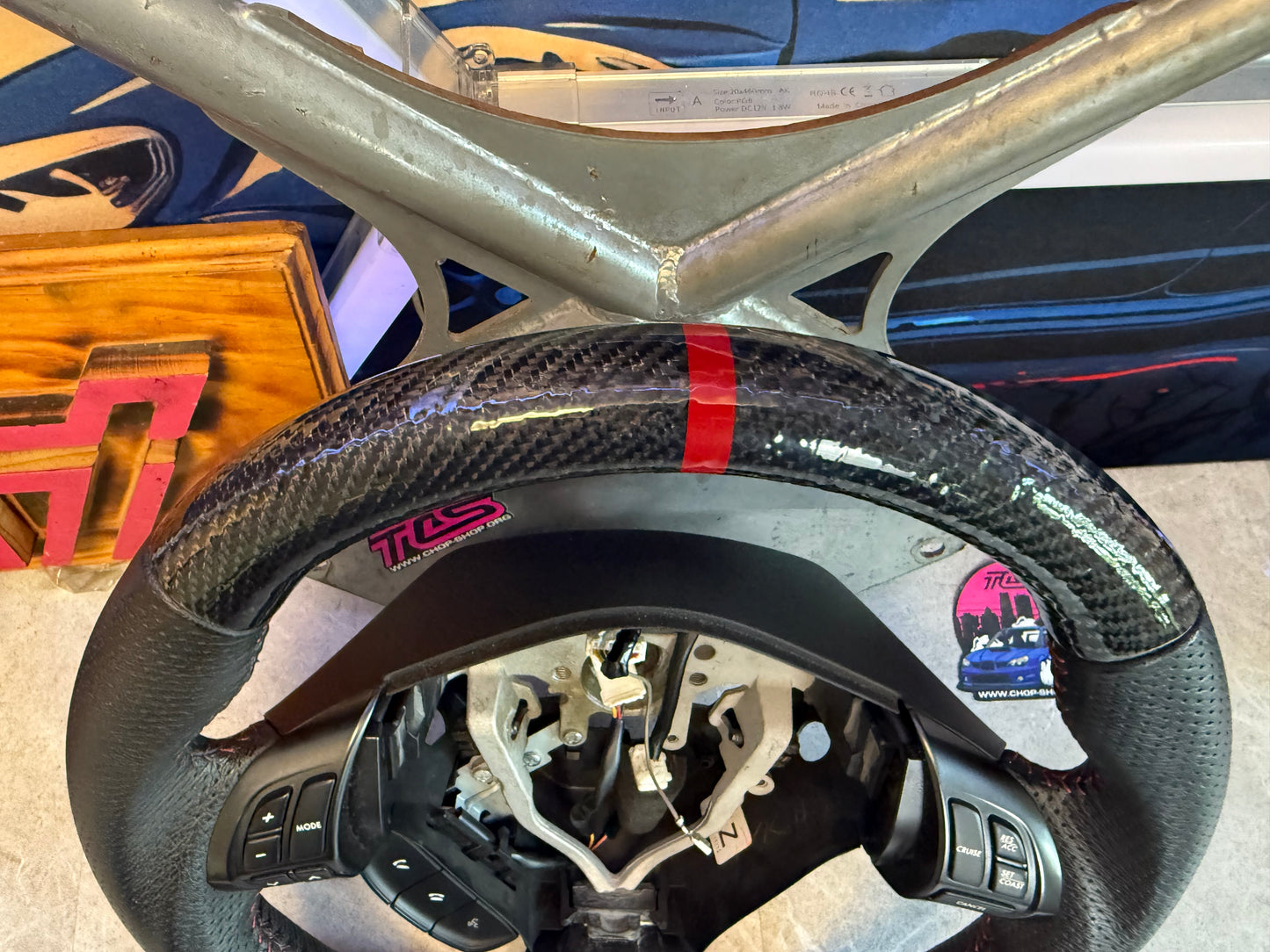 JDMuscle JDM muscle carbon lite series carbon fiber wheel w/ red accents 2008-2014 Subaru wrx & STi