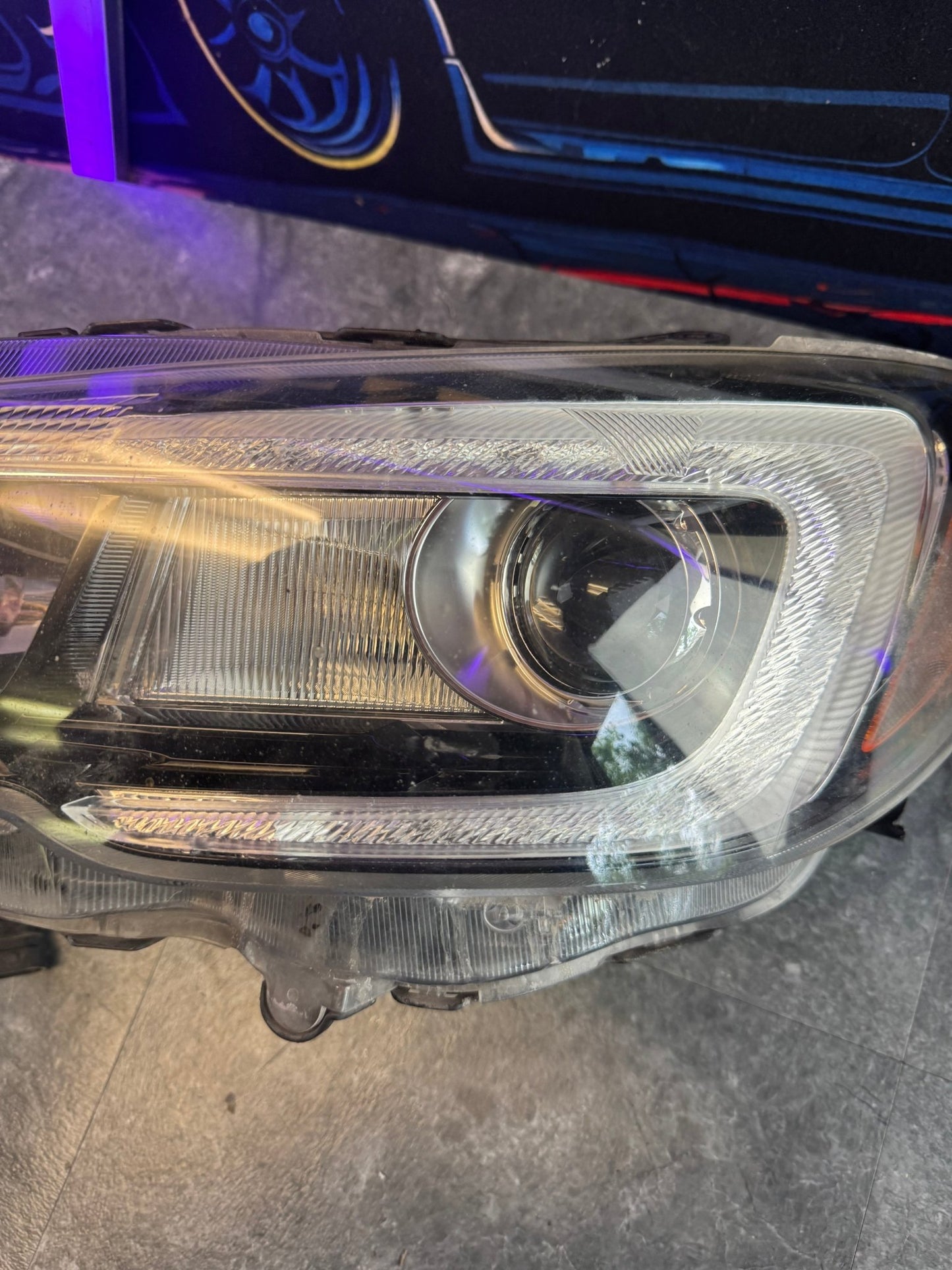 2015-2017 Subaru WRX STi OEM Driver Side Headlight Assembly Damaged For Parts