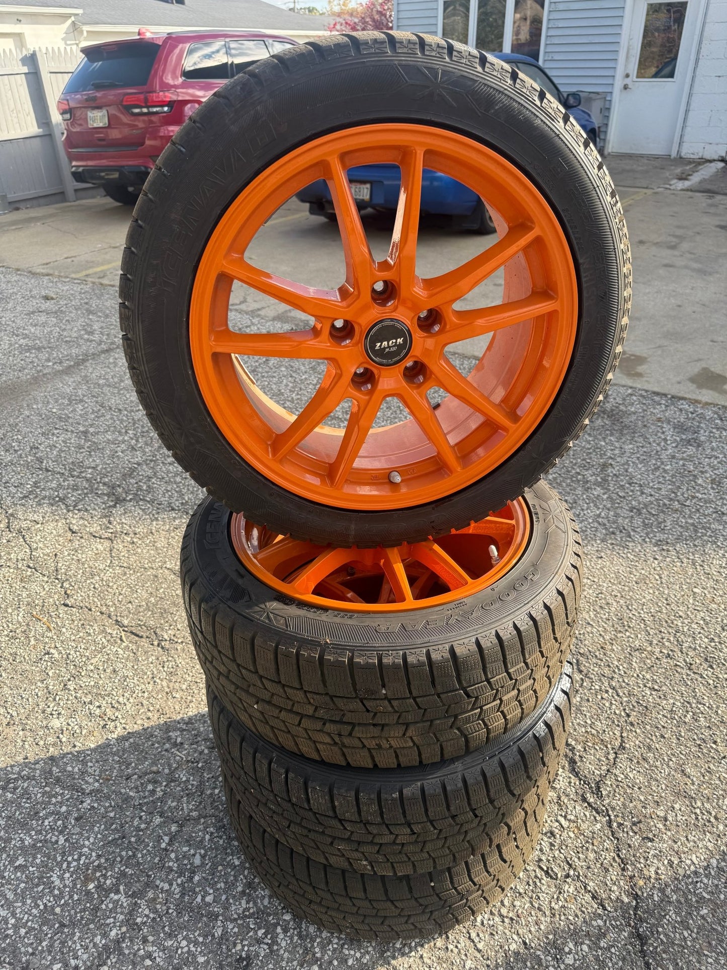 AFTERMARKET Zack JP 520 aluminum wheels STi 2005-2017 clears brembos w/ snow tires installed 5x114