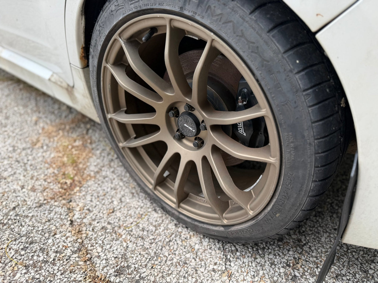 AVID AV20 Matte bronze wheels for Subaru wrx & Impreza 5x100 18 x 8.5 + 38 clears STi brembos