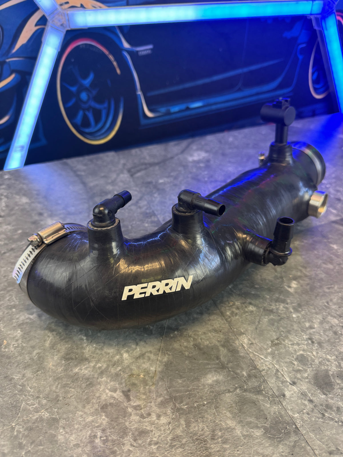 2004-2021 Subaru STi / 2002-2007 WRX Perrin Performance Silicone Turbo Inlet Black With Fittings
