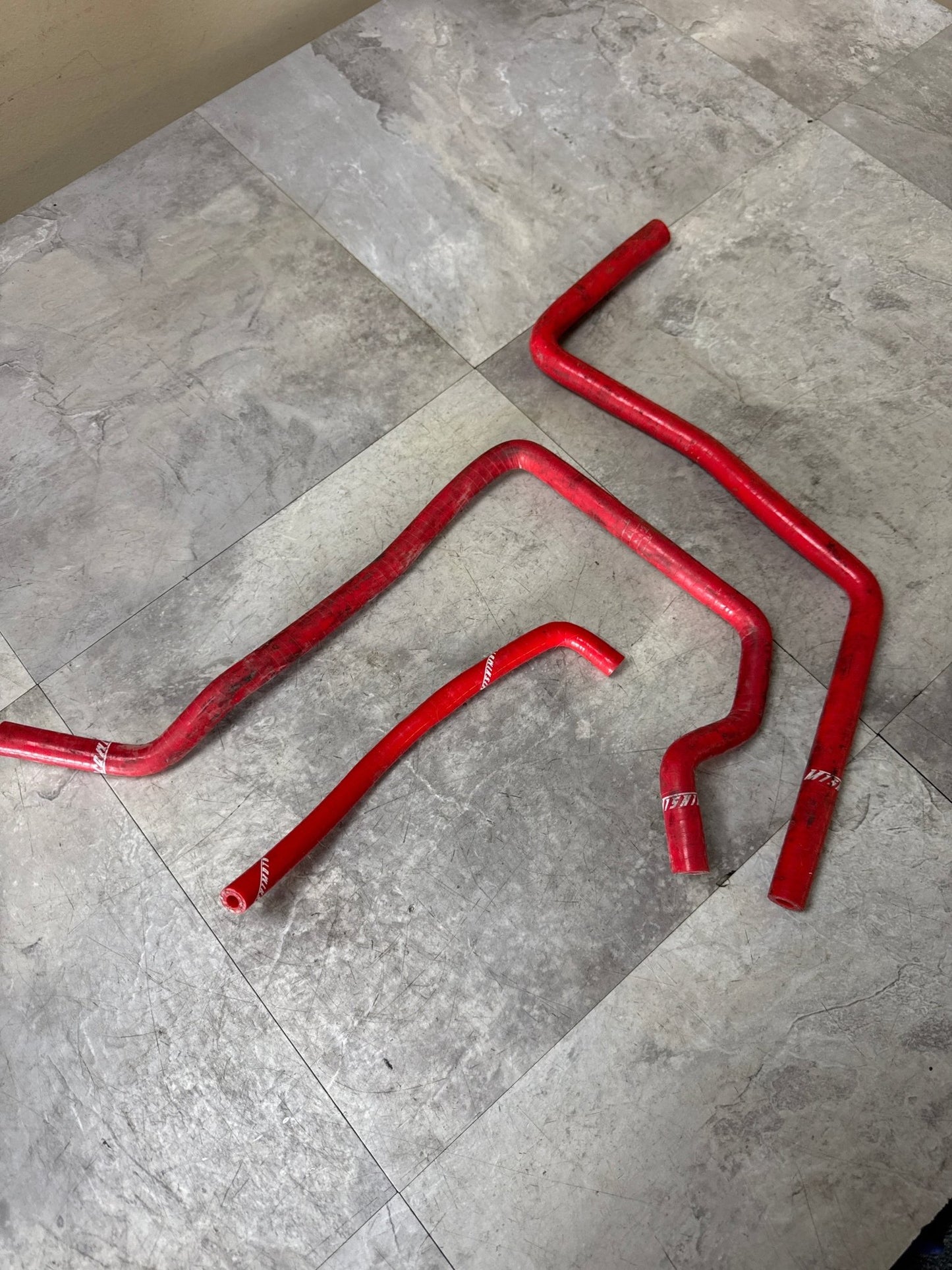Red Mishimoto INCOMPLETE Silicone Ancillary Hose Kit (3/7) 2001-2005 Subaru Impreza WRX