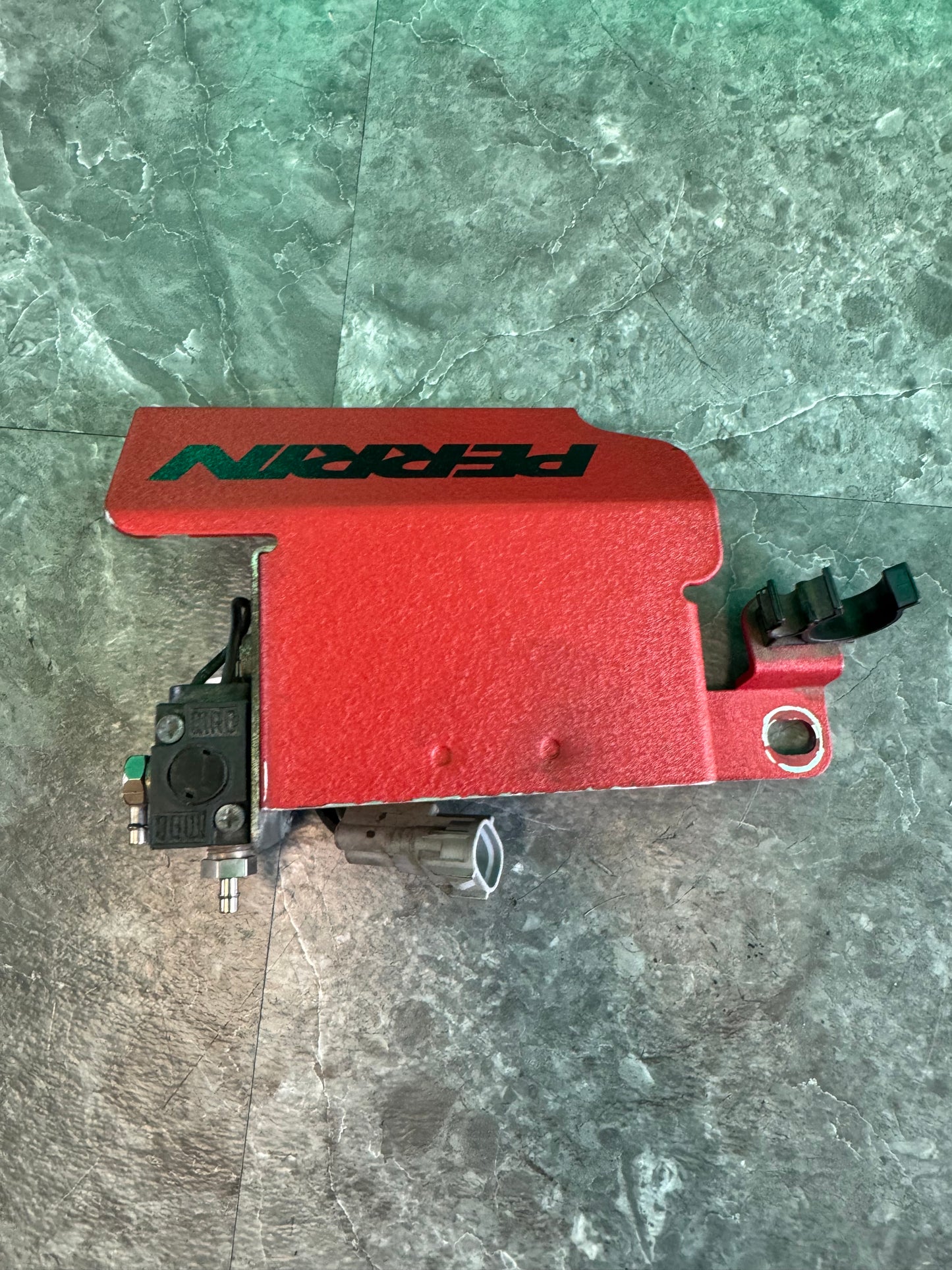 2015-2021 Subaru WRX STi Grimmspeed 3-Port EBCS Electronic Boost Control Solenoid With Perrin EBCS Cover Trim Red