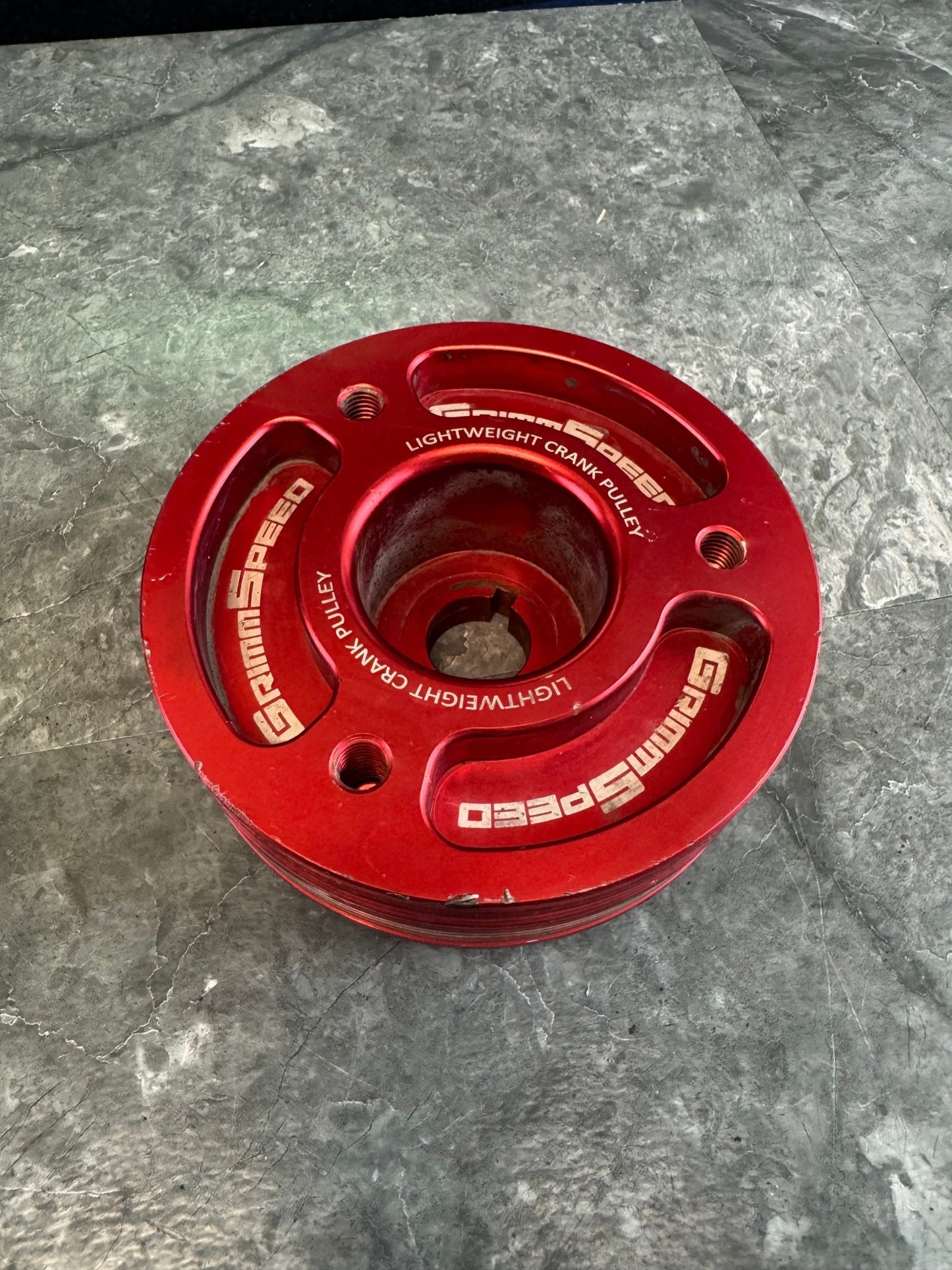 2004-2021 Subaru STi / 2002-2014 Subaru WRX Grimmspeed Light Weight Crank Pulley Red