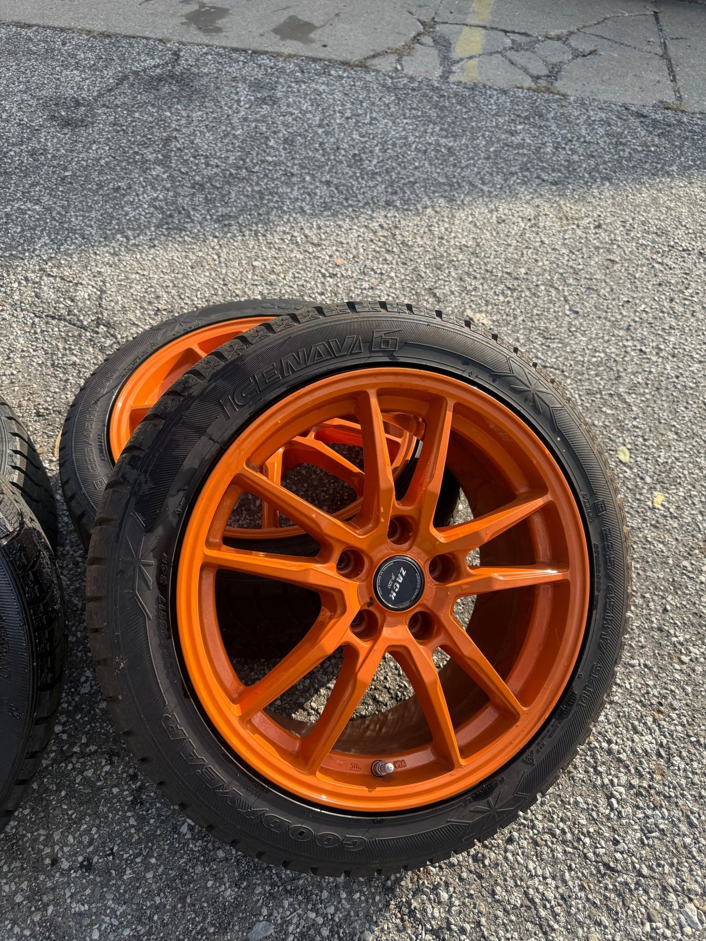 AFTERMARKET Zack JP 520 aluminum wheels STi 2005-2017 clears brembos w/ snow tires installed 5x114