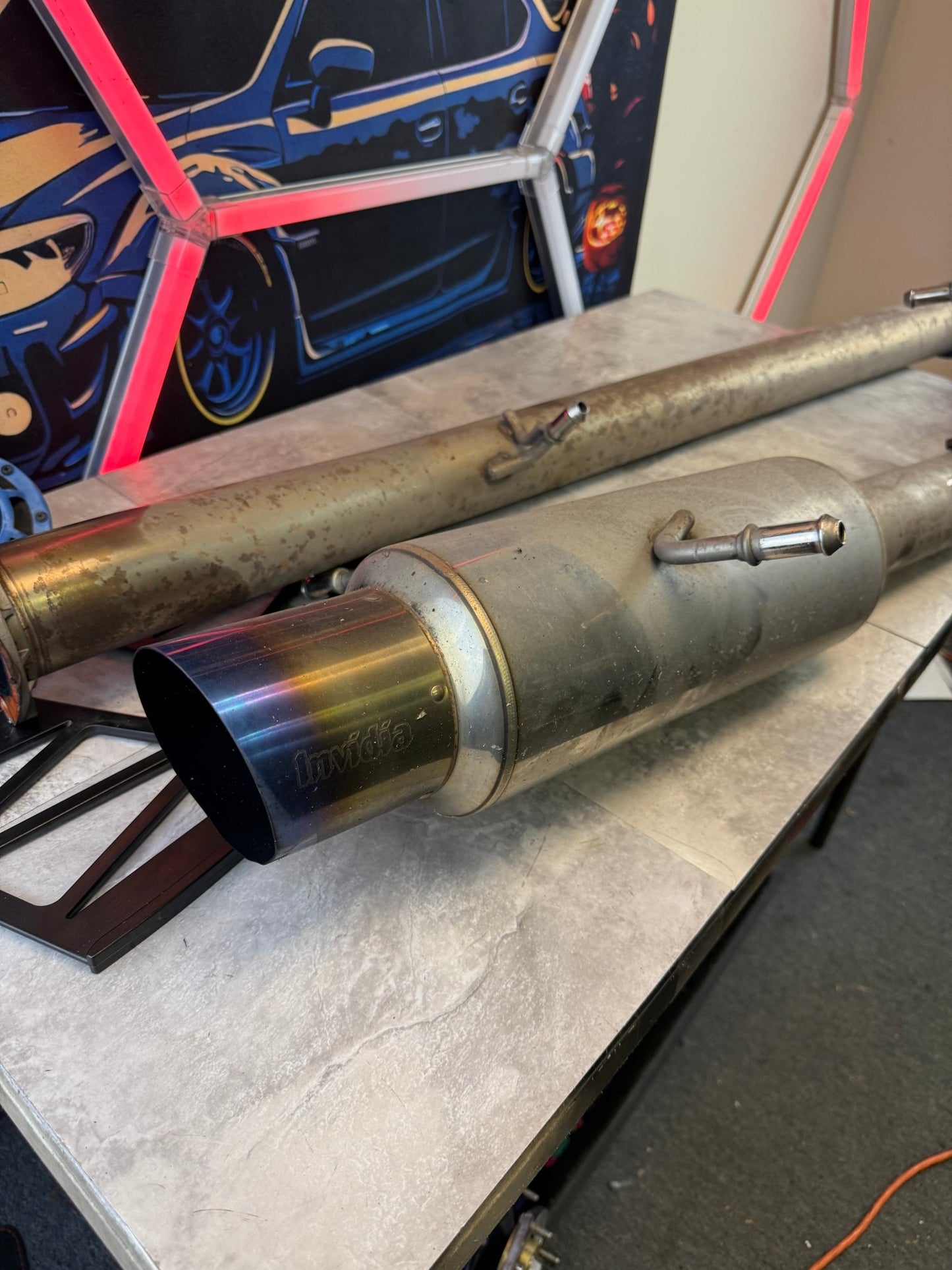 Invidia N1 cat back TI tip race mid pipe& axle back Subaru   Exhaust For 02-07 WRX/STi